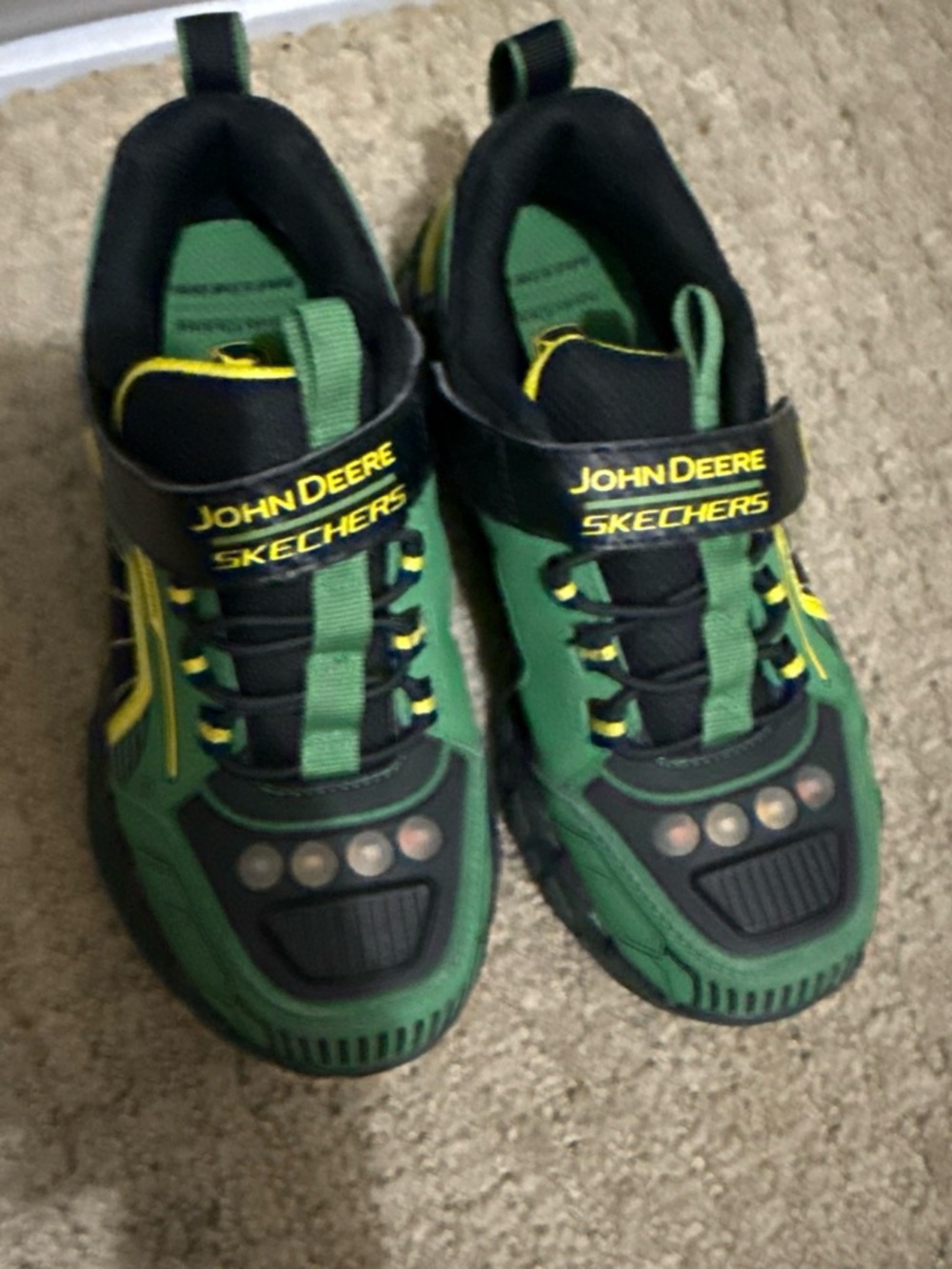 Skechers Kids Green and Black Light-Up Sneakers